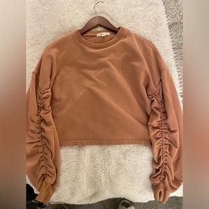 Lane 201 Cloud Ten Cropped Pullover Salmon Sweatshirt Size Medium